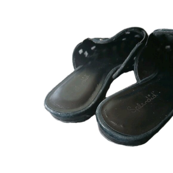 Splendid Womens 8 Linna Studded Black Suede Pointed Toe Slip On Flat Mules Glam - Picture 4 of 7